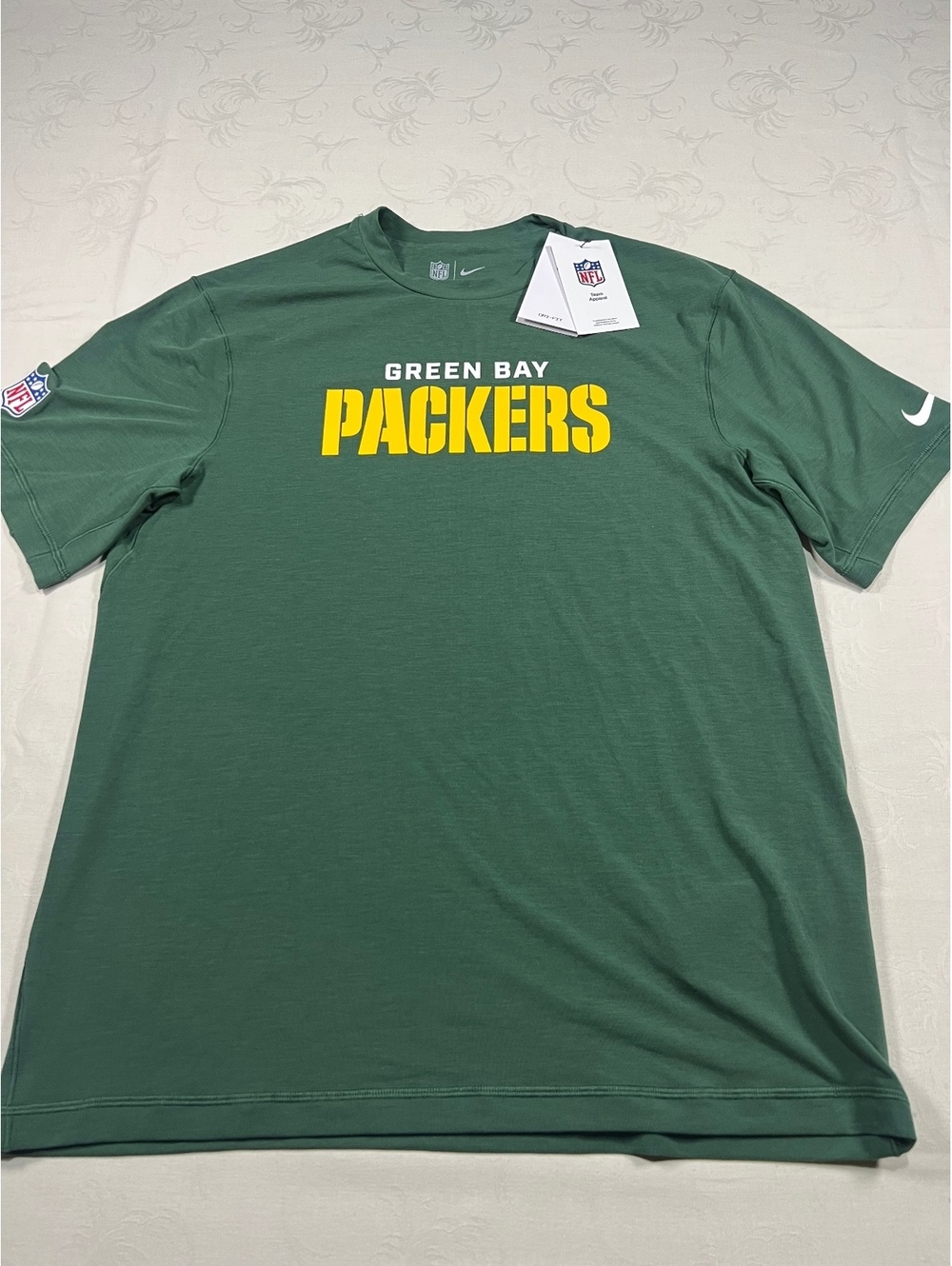 Nike Green Bay Packers Short Sleeve Performance Sideline Drifit Shirt Medium